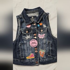 Vanity Kids Blue Denim Vest with Fun Patches